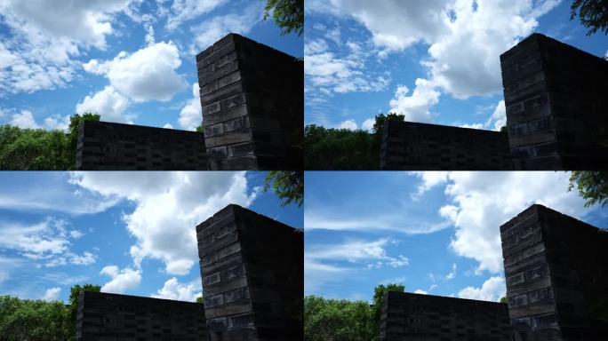 古城墙蓝天白云的延时摄影5