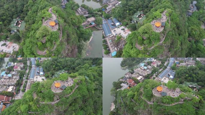 广西桂林木龙湖叠彩山5A景区航拍 (6)