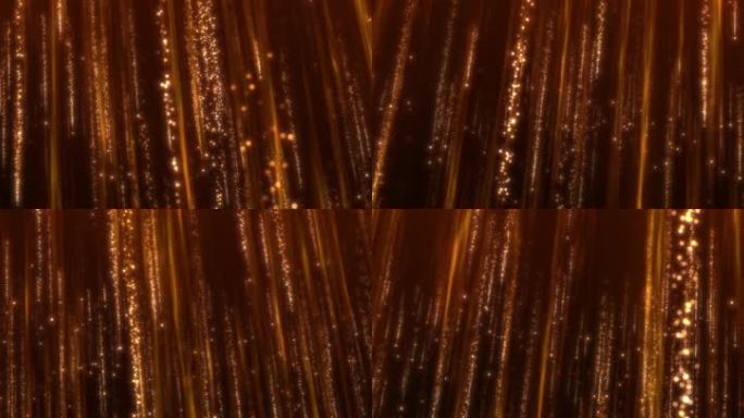 4K宽屏金色粒子流星雨冲屏-无缝循环