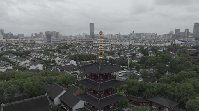 苏州寒山寺航拍 Dlog原素材