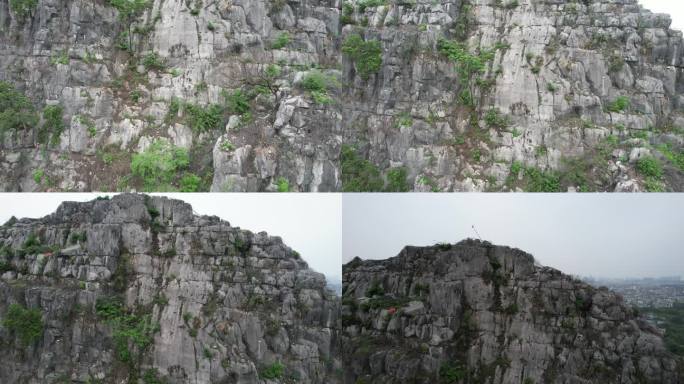 广西桂林哈斯特地貌山崖绝壁航拍 (2)