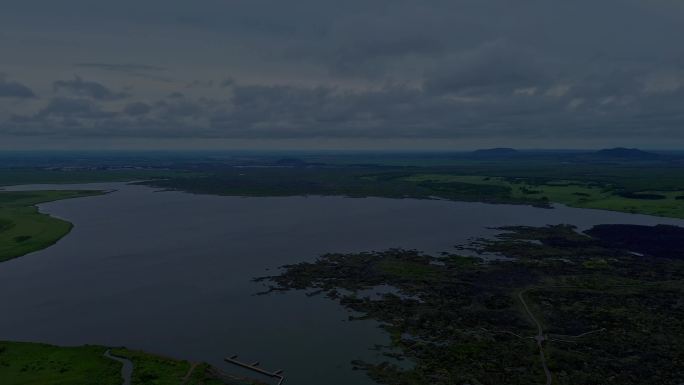 [4K]航拍素材.五大连池火山堰塞湖