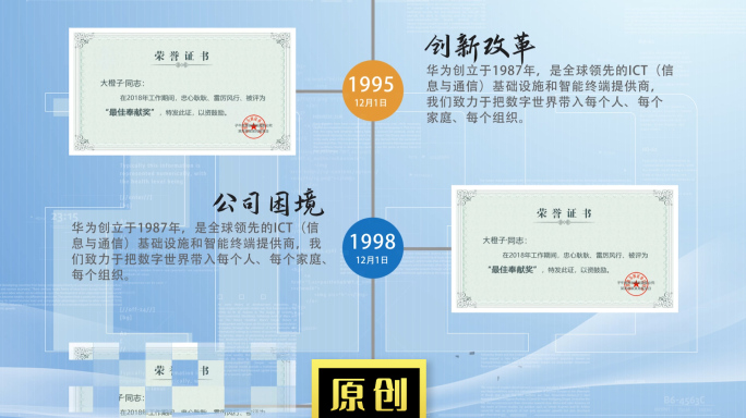 企业荣誉照片墙奖牌时间线包装展示