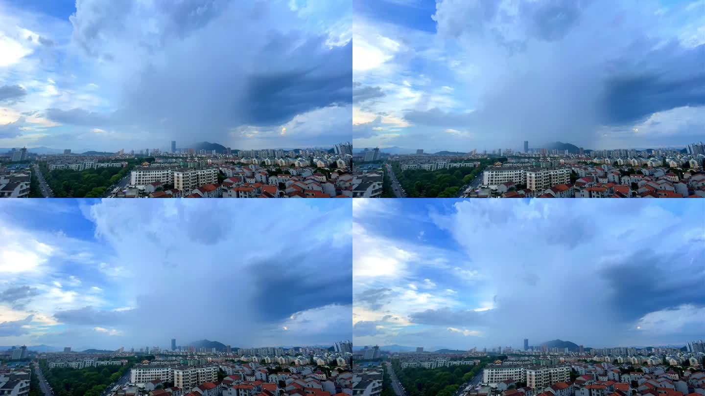 浙江诸暨城区局部雷阵雨强对流天气云团降雨