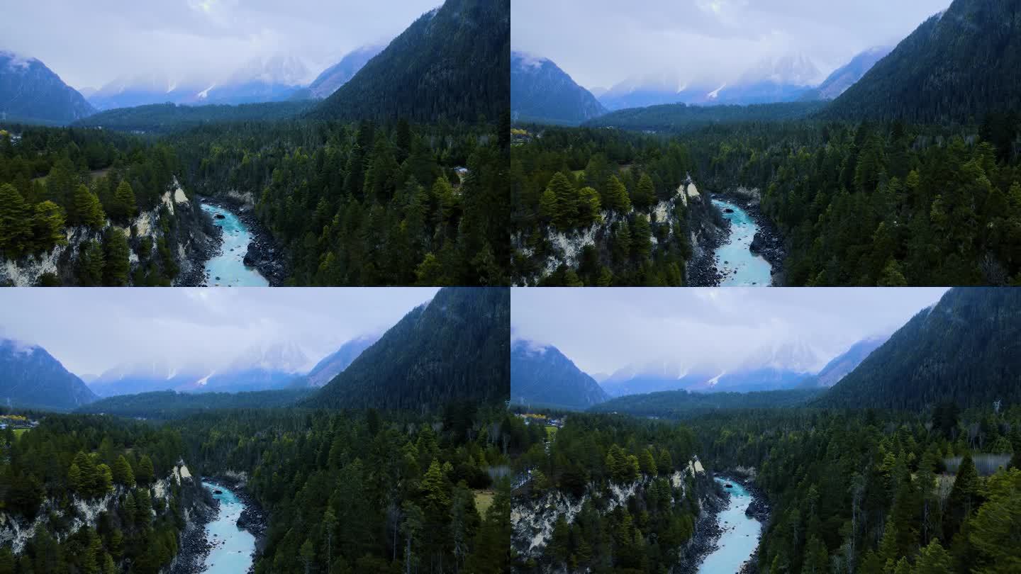 雪山，河流，森林，公路，西藏，318