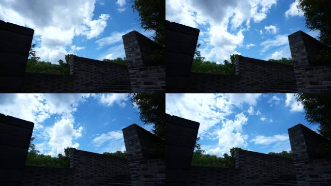 古城墙蓝天白云的延时摄影1