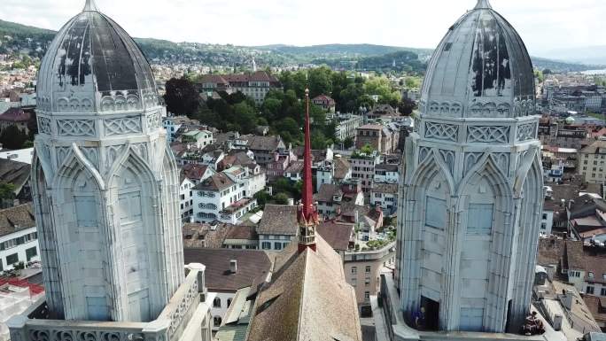 国外 瑞士城市景观 航拍 城市景观 建筑