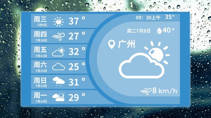 4K简约天气预报动画AE模板