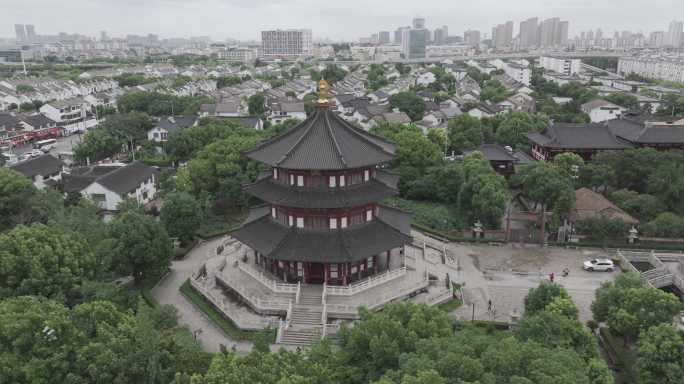 苏州寒山寺航拍 Dlog原素材