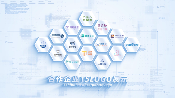 （15项）企业合作多logo墙展示