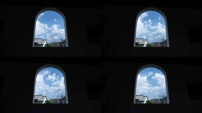 古城墙蓝天白云的延时摄影16