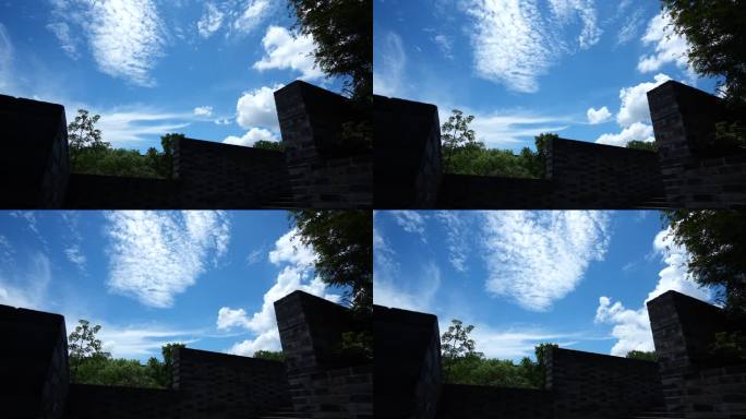古城墙蓝天白云的延时摄影6