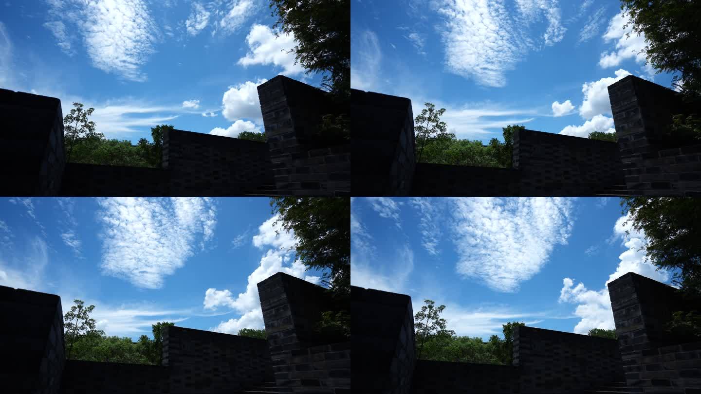 古城墙蓝天白云的延时摄影6