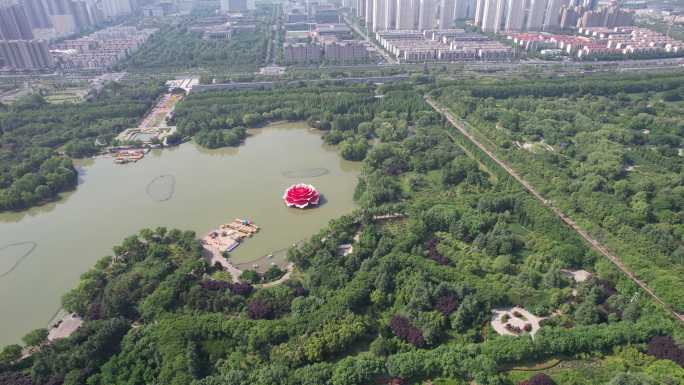 河南洛阳隋唐城遗址植物园航拍