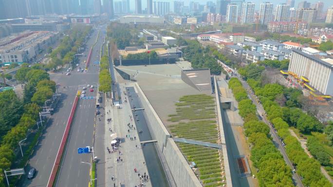 江苏省南京市建邺区城市风景航拍素材