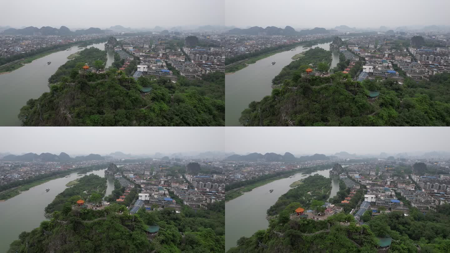 广西桂林叠彩山航拍