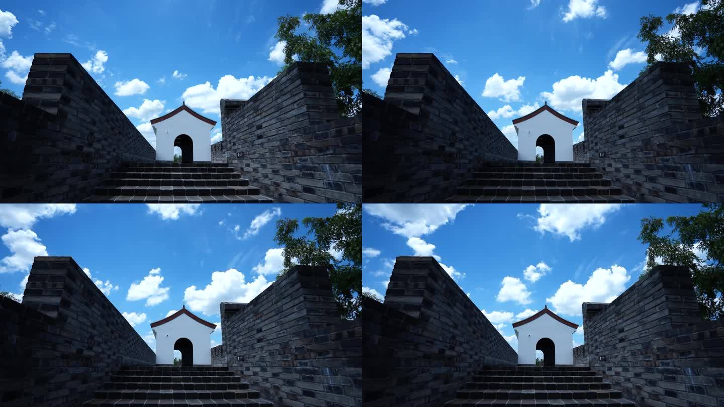 古城墙蓝天白云的延时摄影7