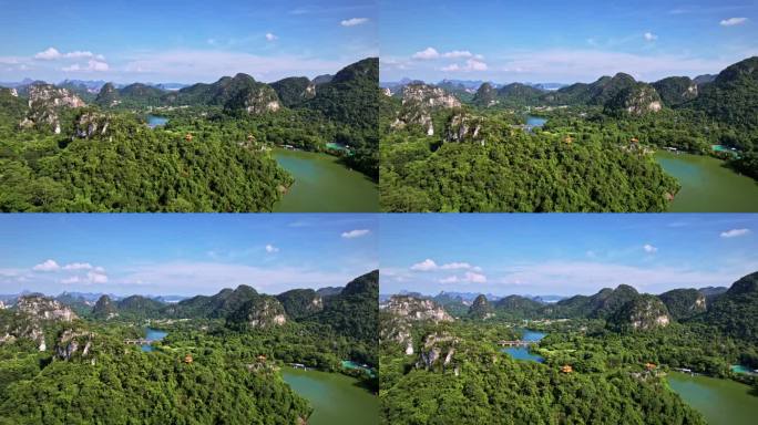 航拍广西柳州龙潭公园