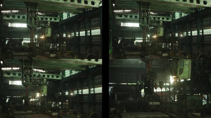 工厂里的设备摆放钢材