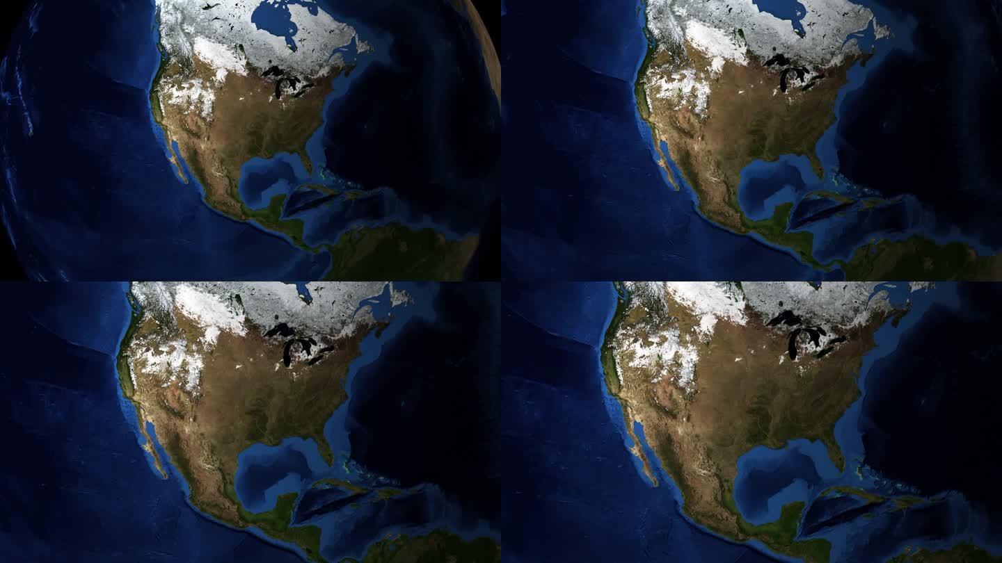 美国地形图空间视图