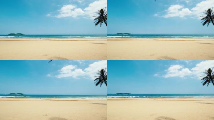 4K拍摄夏天万宁石梅湾海边沙滩
