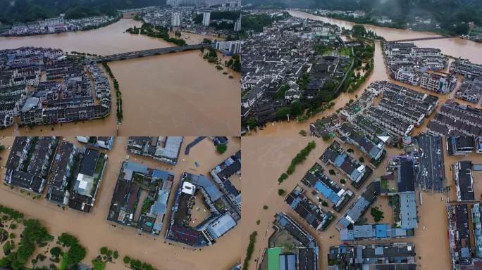 2020 7月7日徽州古城歙县洪水实拍