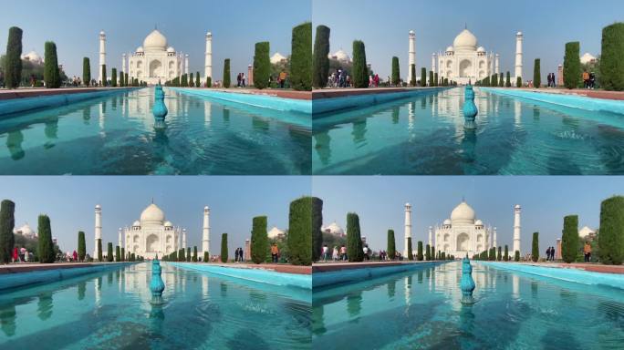 印度北方邦阿格拉- 12.15.2022:印度阿格拉泰姬陵。参观热门旅游景点的游客。