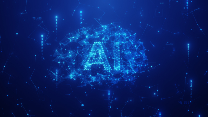 AI智慧大脑数据背景（蓝色版）