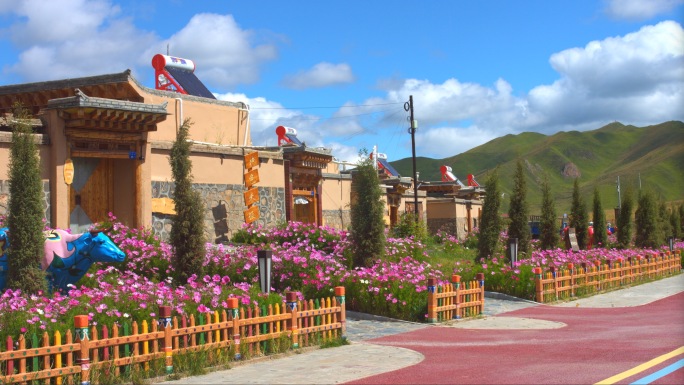 藏族村落村庄村子建筑民俗风情人文