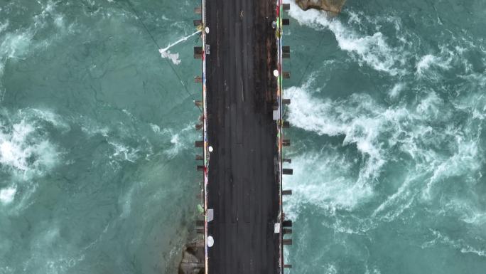 湍急的河流 河流 航拍 俯视 河水