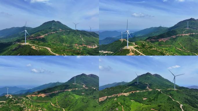 江西丰城玉华山风电风车发电场航拍