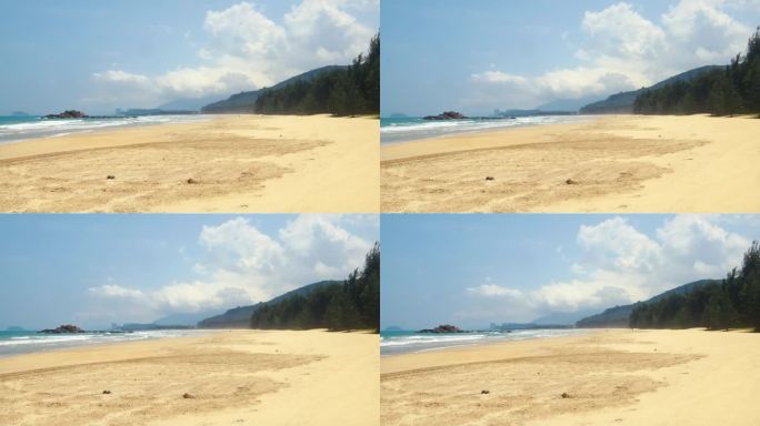 4K拍摄夏天万宁石梅湾海边沙滩