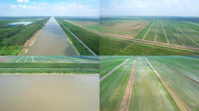 4K航拍农田农业河流