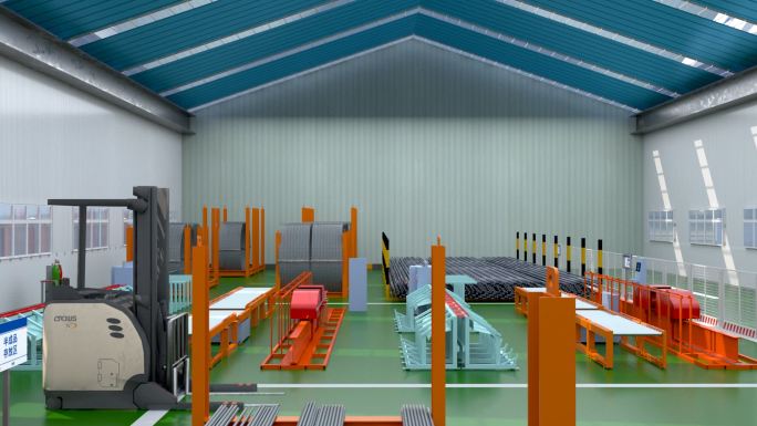 钢筋加工厂内部漫游