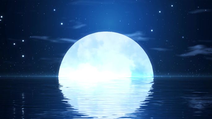 【原创】动态湖面月夜视频背景