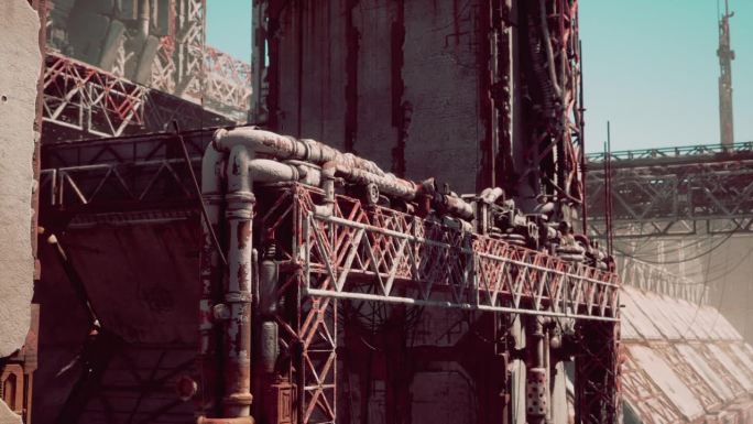 苏联解体后废弃的旧煤电厂