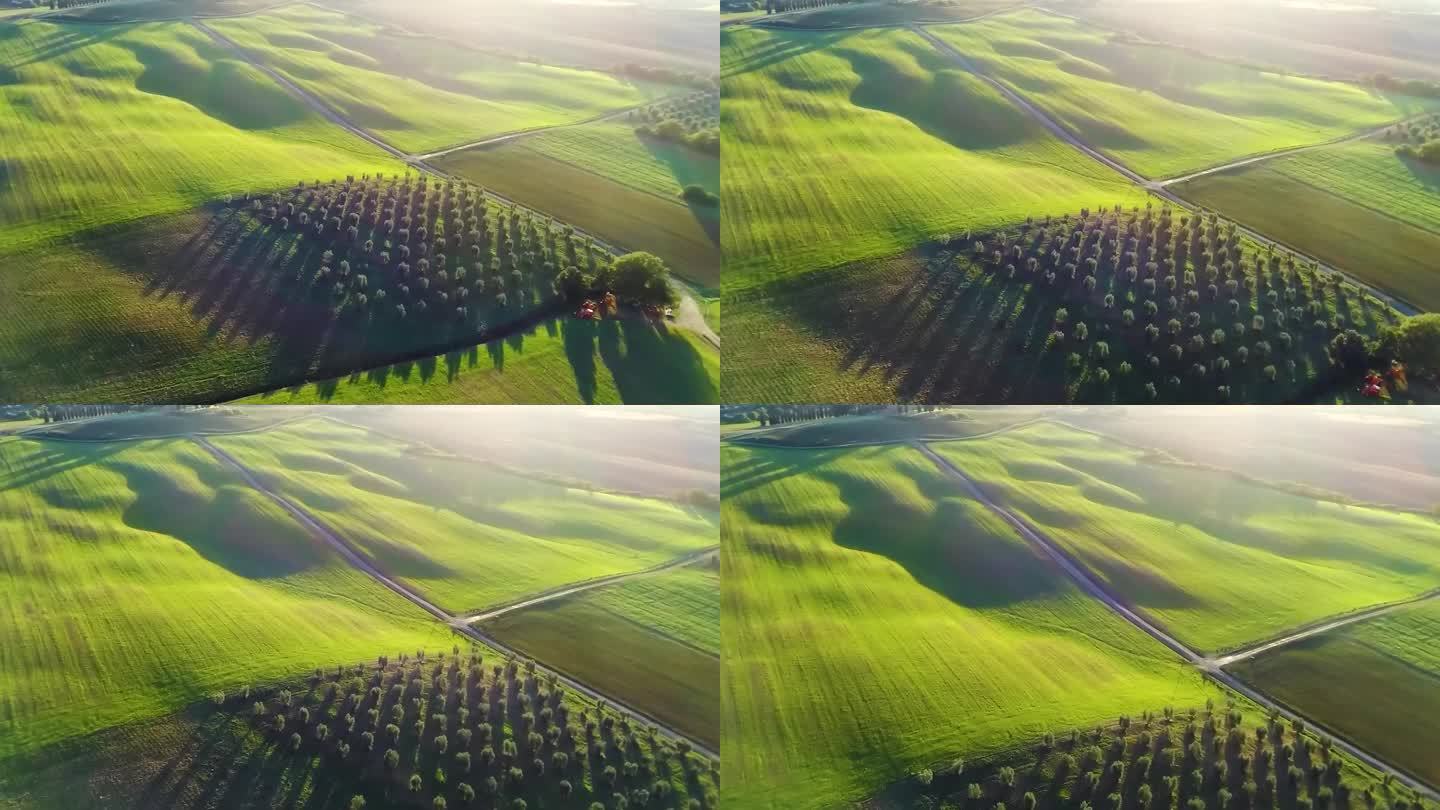 4K 超清高清航拍草原麦田 大自然风景