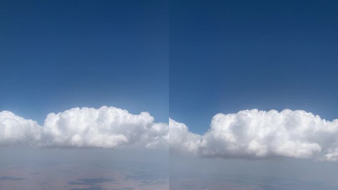 实拍飞机穿过云层