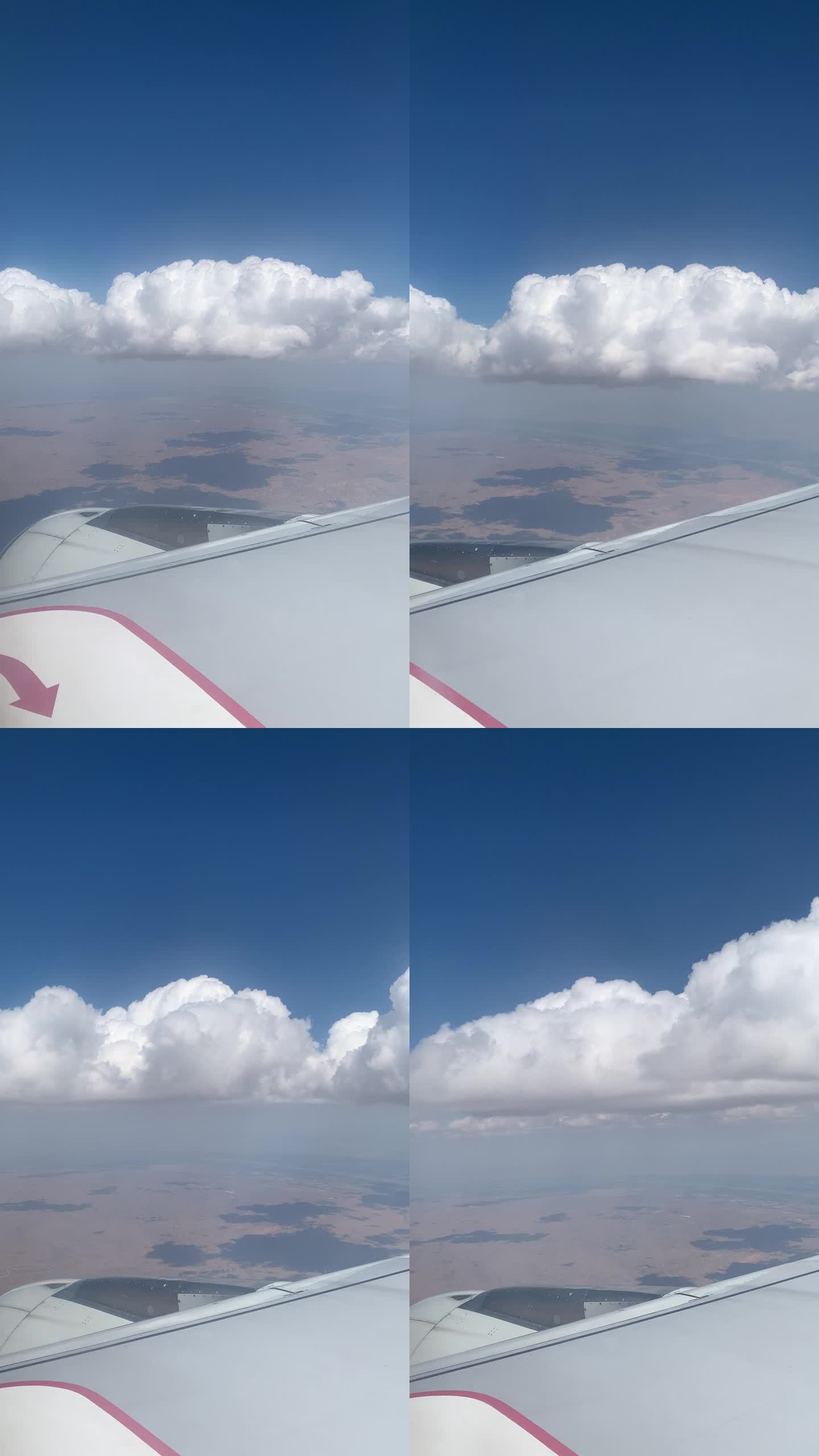 实拍飞机穿过云层