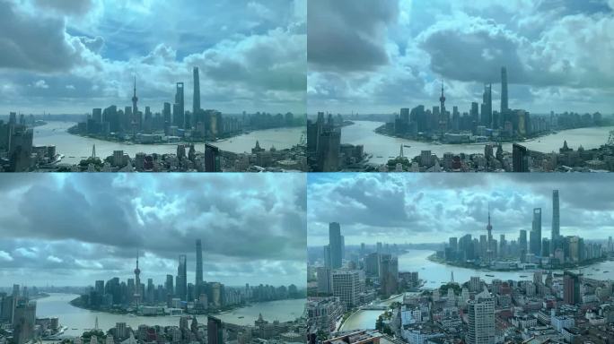 延时拍摄：上海外滩天空乌云翻滚