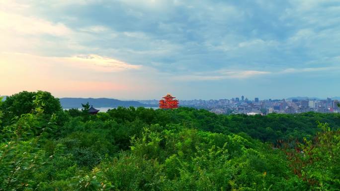 杭州西湖景区城隍阁风光地标建筑