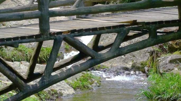 小桥流水农村户外休闲大自然风景风光视频素