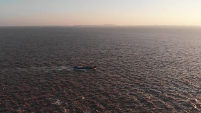 浙江嵊泗岛屿海岛航拍渔船出海日出宣传片