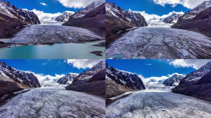 航拍西藏仁龙巴冰川延时摄影