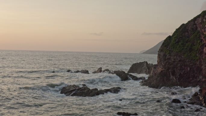 海边 大海 日出 日落 礁石 海浪