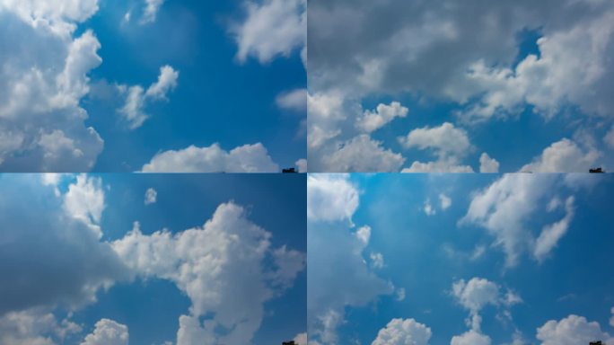 延时摄影蓝天白云飘飘高清实拍漂亮的白云
