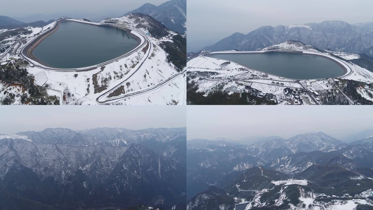 4K航拍安吉江南天池雪景