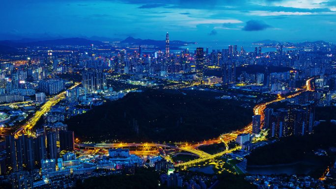 深圳全景大景夜景航拍延时