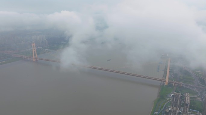 武汉两江四岸城市天际线风光