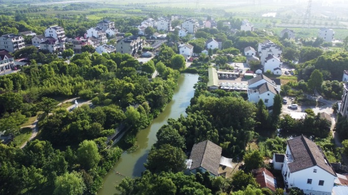 4k航拍嘉兴潘家浜景区